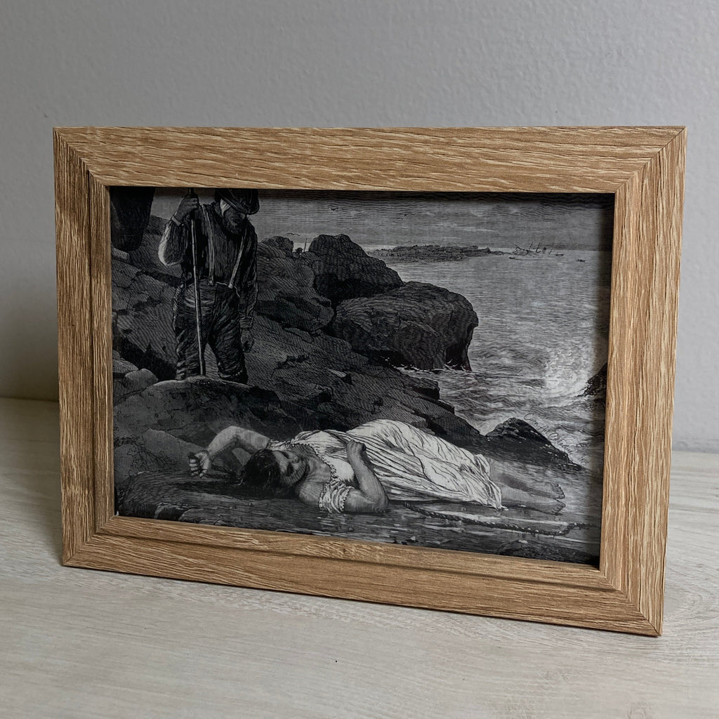 Washed on Shore | Vintage Art #005 | Framed 5x7"