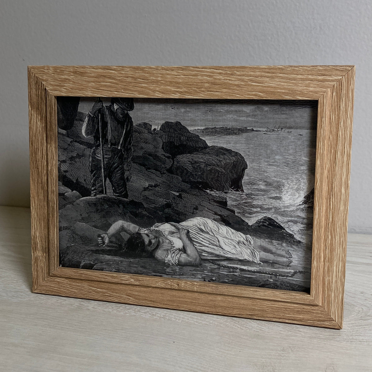 Washed on Shore | Vintage Art #005 | Framed 5x7"