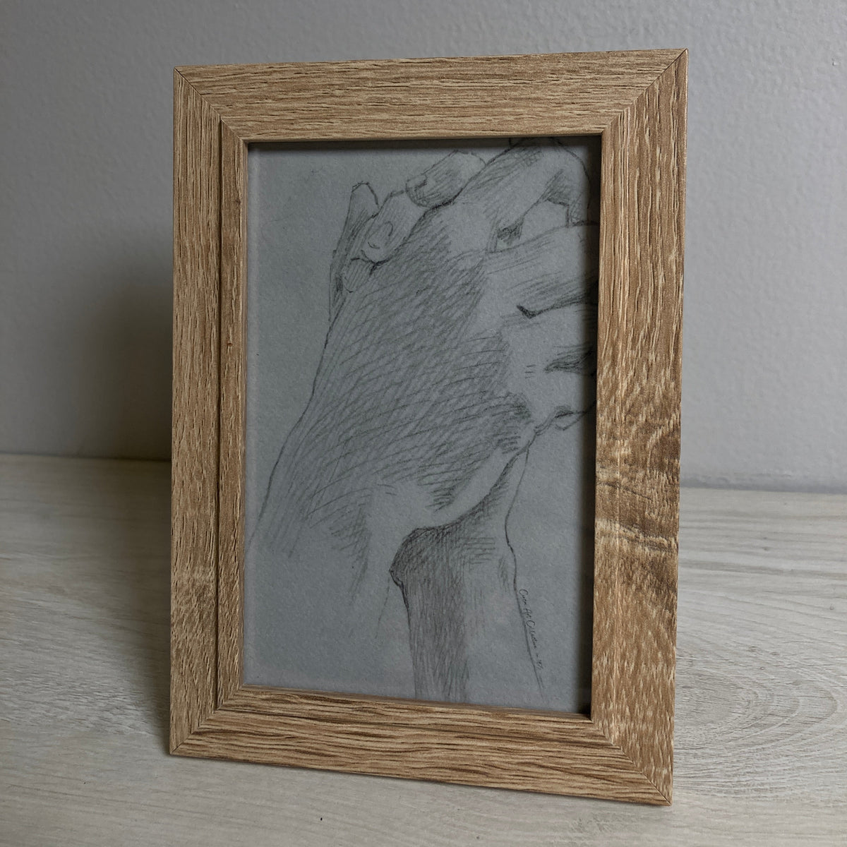 Clasped Hands | Vintage Art #006 | Framed 4x6"