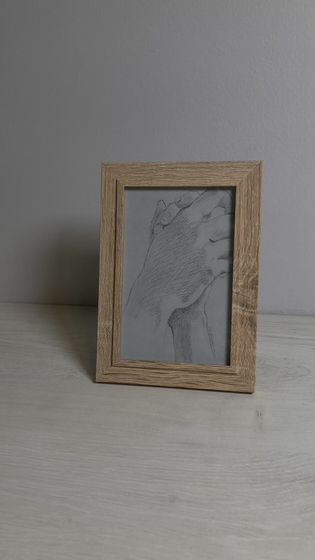 Clasped Hands | Vintage Art #006 | Framed 4x6"
