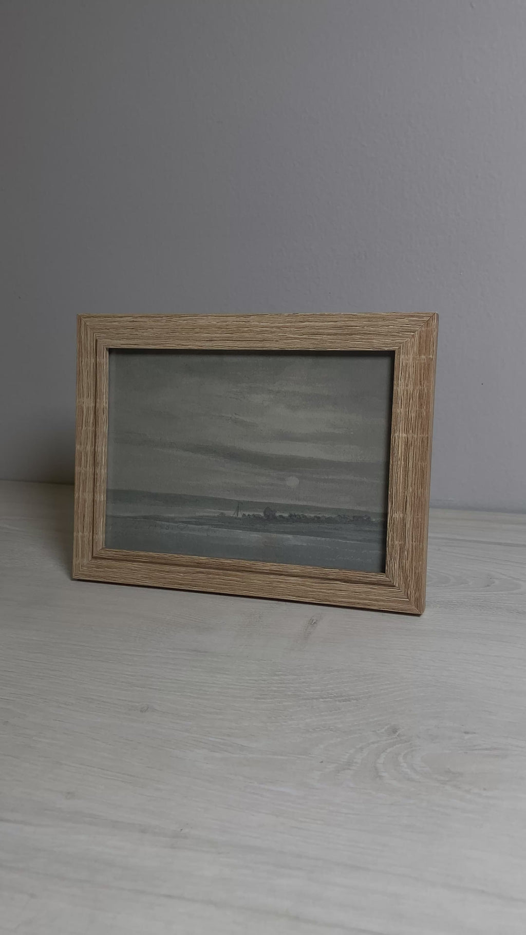 Beach Sunset | Vintage Art #004 | Framed 5x7"