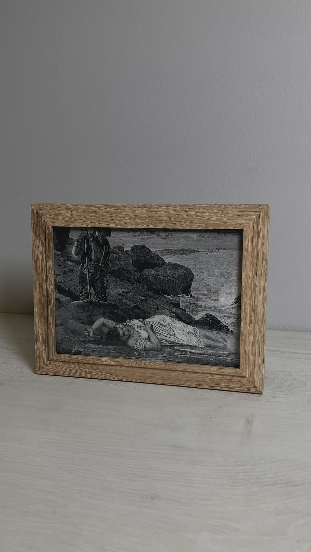 Washed on Shore | Vintage Art #005 | Framed 5x7"